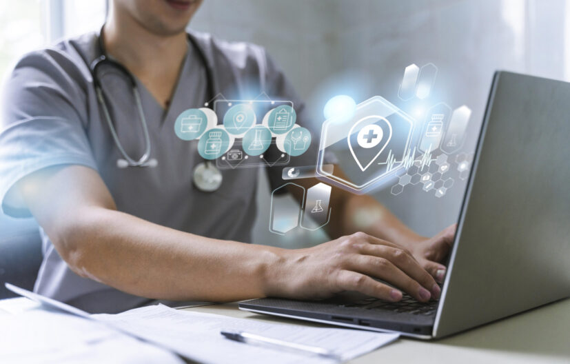 medical-banner-with-doctor-working-laptop